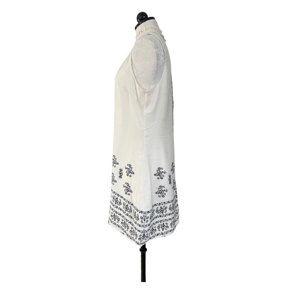 Heart Soul Ivory/Black Shift Dress Embroidered  Sleeveless Keyhole Size Large - Picture 3 of 13